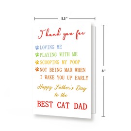 Ziwenhu Father's Day Card For Cat Dad, Funny Pet Father's Day Card, Pawther's Day Card, Cat Dad Card, Fathers Day Thank You Card From The Cat, Father's Day Good Gifts for Cat Lover