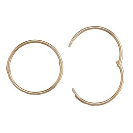 16MM Diamond Cut Faceted Hinged Hoop Earrings - 9ct Yellow Gold Sleeper Hoop Earrings