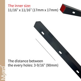 Square Myard Pre-Drilled Intermediate Picket Post Rack with Connectors for 1/8" Stair Cable Railings, Length 50" with 12 Angled Offset Elongated Holes (50", Black, 4-Pack)