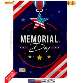 Memorial Day Honor Garden House Flags Kit Americana Armed Forces Military Veteran United State American Small Decorative Gift Yard Banner Double-Sided Made In USA 28 X 40