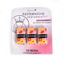 Patterned Performance Tennis Racket Grip Tape - Customizable and Tac Moisture Feel Tennis Grips - Anti Slip Tennis Overgrip for Pickleball Racket (3 Flower)