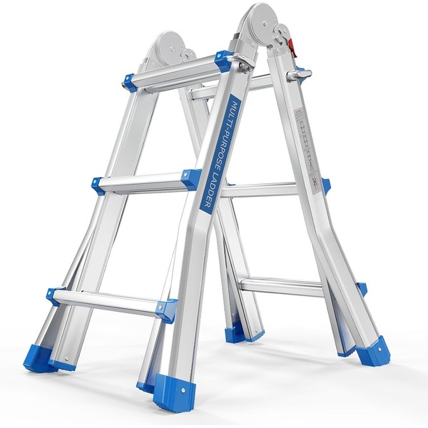 13 ft Ladder Telescoping Ladder Folding Ladder Flared Leg Design,