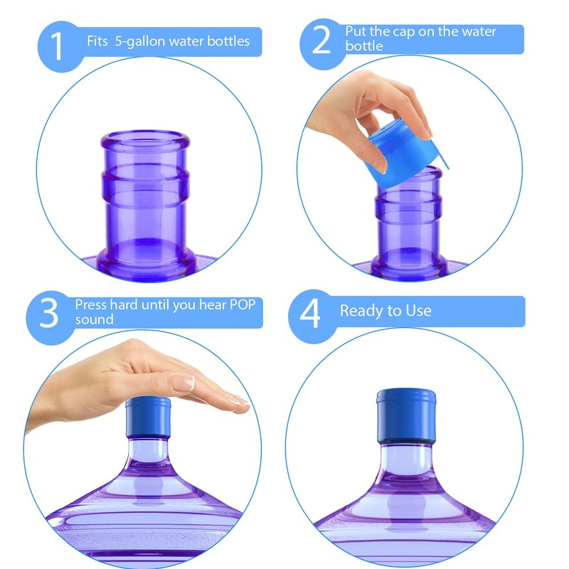 Performore - 10 Pack of Silicone Water Gallon Cap with
