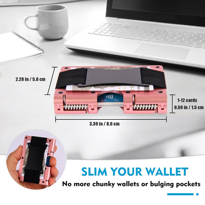 Slim RFID Blocking Metal Wallet - Aluminum Card Holder Wallet