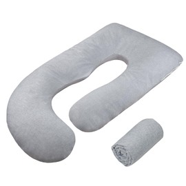 TANOFAR Pregnancy Pillow Cover J Shaped(ONLY Pillowcase), Super Soft Pillowcase Replacement Cover for Maternity Pillow, with Large Sized Zipper, Fits 55/58 Inch Pregnant Pillow, Grey