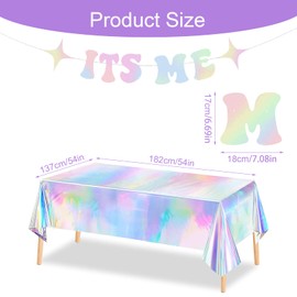 Qwrqwr Hot Birthday Party Decorations Iridescent Glitter “It’s ME Hi I’m the Birthday Girl” Banner with Table Cloth Music Themed Curtain Decorations for Party Photo Backdrop of Wall and Table Home