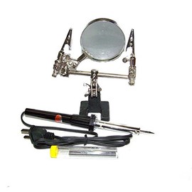60w Soldering Iron And Helping Hand Magnifying Glass And Soldering Wire Tool Kit