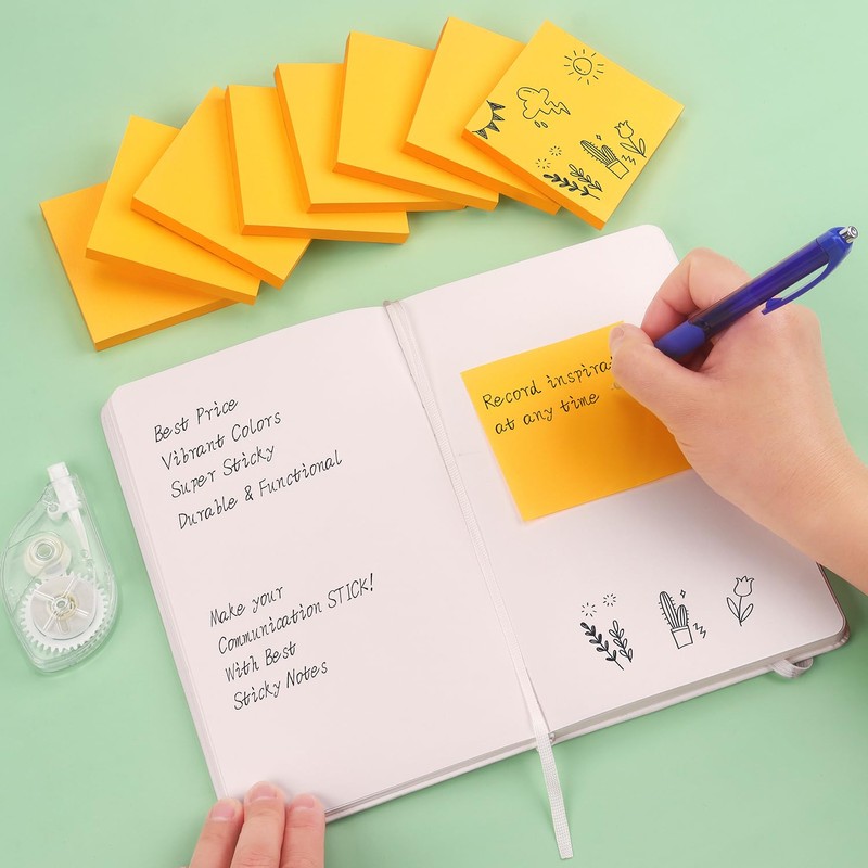 Sticky Notes 3x3 Self-Stick Notes Bright Colors Sticky Notes 8