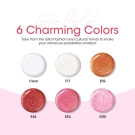 Gellen Poly Nail Gel Kit - Nail Builder Gel Nail Extension Starter Kit, Sheer White Pinks Nude Classic Colors - with Slip Solution Nail Art Decorations All-In-One Enhancement Kit