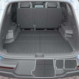 Rongtaod Cargo Mat Compatible with 2025 Toyota 4Runner Gas 5 Seater (NO Hybrid EV & i-Force MAX) Cargo Liner Trunk Liner Trunk Mat Back Seat Protector 4 Runner Accessories (Cargo Mat+Backrest Mats)