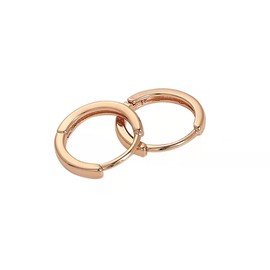 18k Rose Gold Plated Huggie Hoop 10mm Sleeper Earrings Non-allergenic