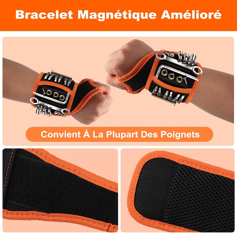 Allinside Magnetic Wristband for Tools, Tool Belt Wrist Band with