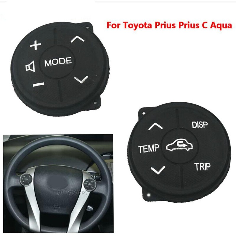 1Pair Steering Wheel Switch Buttons Controls Rubber Fit for Toyota