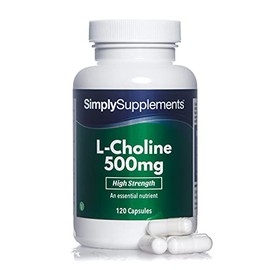 Choline Bitartrate Capsules | Super Strength 500mg Formula Supplement | 120 Capsules = 2 Month Supply | Vegan & Vegetarian Safe