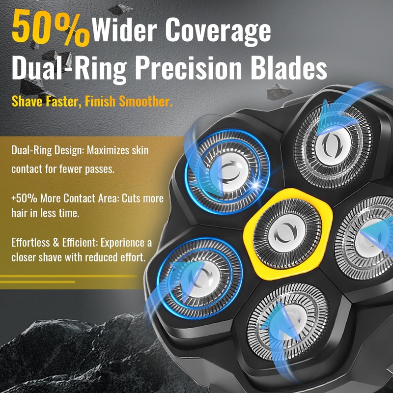 Magnetic 6D Shaver Replacement Heads, 2-Pack