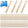 WUERKIYA 60 Pack Wooden Dolly Clothes Pegs Clothespins Wood Color