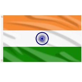 AhfuLife AhfuLife India Flag Indian Flag 3x5 Ft, Large Indian National Flags for Outside - Double Side with Brass Eyelets for Olympic Party Decorations, Bar Garden Street Decoration Indoor Outdoor