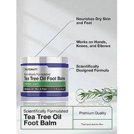 Horbäach Tea Tree Oil Foot Balm | 2 oz | Hidrata y nutre la piel y los pies secos | Formulado científicamente