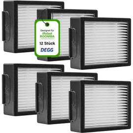 DEGG Hepa Filter - Kompatibel mit iRobot Roomba i7 i7+ i3 i3+ i4 i4+ i6 i6+ i8 i8+ e5 e6 e7 - Ersatzfilter - Staubsaugerfilter - Perfekte Passform - Staubsauger Zubehör - 12 STÜCK