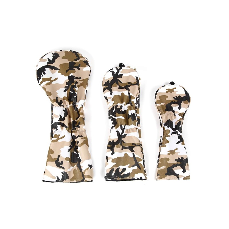 Set of 3 Camo Headcovers Wood Covers (3 Colors to