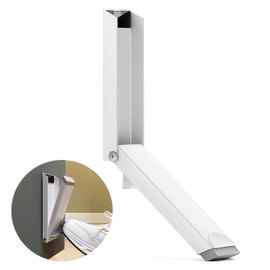 Kickdown Door Stoppers, No Drilling Door Stop with Adhesive Stickers, Alloys Door Holder no Plastic, Easy Pedal Doorstop for Office Dorm Classroom Garage, Keep Door Open, Bottom of Door (1, White)