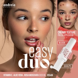 Andreia Professional MAKEUP - Easy Duo Sculpt & Blush Stick - Blush & Contouring 2 in 1 - Creamy, blendable Texture - Colours 02 Med Contour - 10g