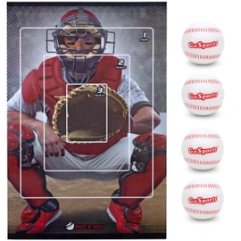 GoSports Pitch N' Stick Kids Baseball Pitching Game - Includes Wall Poster Target and 4 Sticky Ball Baseballs