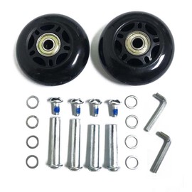 LOTOWELZON 1 Pair Replacement Wheels 64 mm Thickness 18 mm with 8 mm for Suitcase Rubber Wheels Wheel Replacement Wheels for Trolley Samsonite Wheels (OD64 x W18 mm/2.52 x 0.7 Inches)