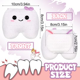 Tooth Fairy Teeth Holder Tooth Fairy Pillow Gift Plush Pocket Crochet Pouch Dropped Teeth Keepsake Gift for Kids Boys Girls