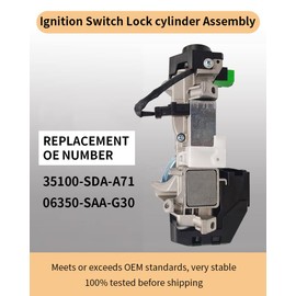 Ignition Switch Lock Cylinder Assembly with 2 Keys Compatible with 2006-2011 Honda Civic 2007-2010 Honda CR-V FIT Odyssey(ID 46 Chip)