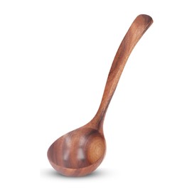 Cyrank Wooden Soup Ladle, Wooden Ladle with Long Handle, Ladle for Soup, Wooden Ladle for Cooking, Cooking Spoon, Ladle, Sauce Spoon, Serving Spoon, Kitchen Tool (M)
