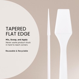 Fuji® Brand Cosmetic Make Up Disposable Plastic 2.5" Spatulas Skin Care Facial Cream Mask Spatula (White Color) (100pcs in a Fuji Brand Package)