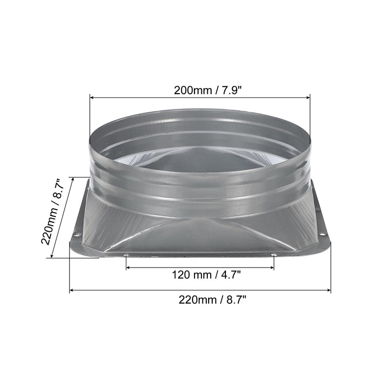 PATIKIL 8 Inch Duct Connector Flange, Metal Straight Pipe Flange