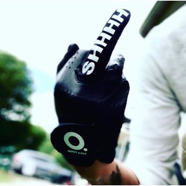 Quiet Golf Glove - Men's Golf Glove - Shhhh - Black - Premium & Genuine Cabretta Leather - Breathable Golf Glove - Natural Fit (Small, Worn ON Left Hand)