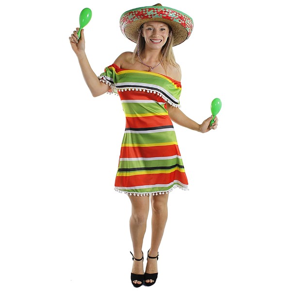 Womens Mexican Dress Fancy Dress Costume - Small - Accessory