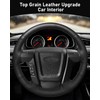 Belinous Leather Steering Wheel Cover Lace Up, Hand-Stitch on Wrap,