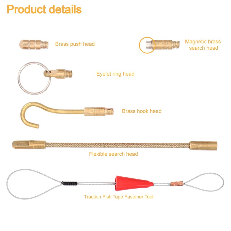Jeemiter 24 FT Fiberglass Running Electrical Wire Cable Glow Rods