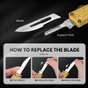 Utility Knife, All-Metal Manual Box Cutter with Quick-Change Stainless Steel