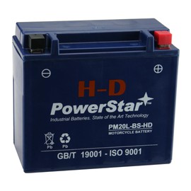 PowerStar YTX20L-BS Battery/Charger for 20L-BS ETX20L CYTX20L-BS GTX20L-BS - 3yr Warranty