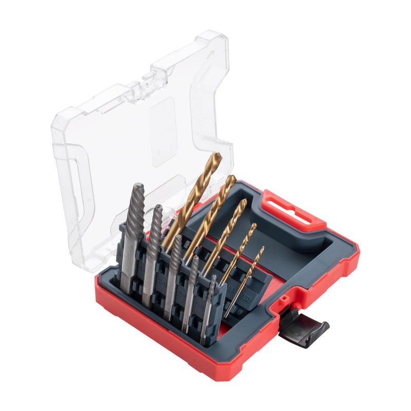 ROTATION 10-Piece Screw Extractor and Drill Bits Set, Bolt Remover