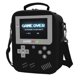 Ruokey Boys Lunch Box for School, Gamer Kids Lunch Bag for Boys Girls, Insulated Video Game Lunchbox Waterproof Leakproof with Adjustable Shoulder Strap