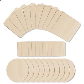 30pcs Unfinished Square Round Wooden Discs, 5.9inch Blank Wood Slices, Square Wood Tiles Pieces with Round Corner Wood Circles Wood Cutouts for Crafts, DIY, Painting, Writing, Staining, Laser Carving
