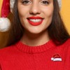 Christmas Theme Pin Badge (Christmas Hat Red)