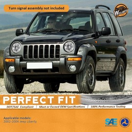 WEELMOTO for 02-03 Jeep Liberty Headlights, Headlamp Replacement compatible with 2002-2003 Jeep Liberty Halogen Driver and Passenger Side