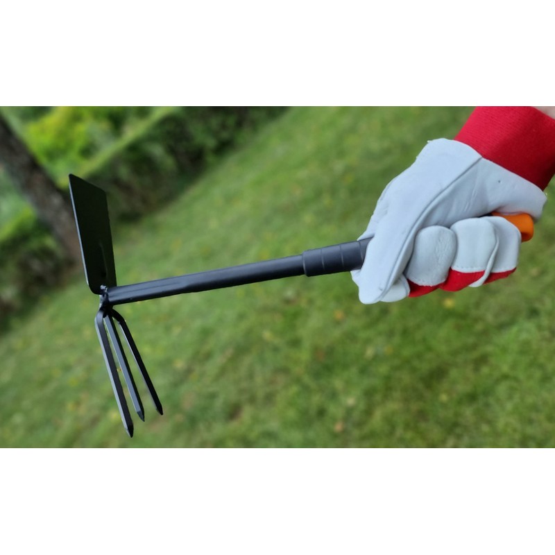 Mivos Double Hoe for the Garden with Triangle Steel –