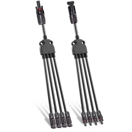 Cleqee Solar Y Branch Connectors 1 Pair Parallel Connectors 1 to 4 Splitter Cable Wire Plug Tool Kit for Solar Panel