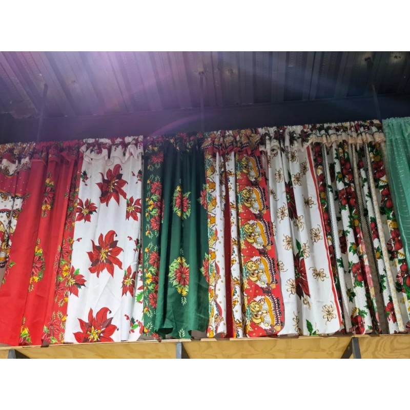 FB 6 Jgo. Cortinas Navideñas Loneta 2m Alto X 2.50m,