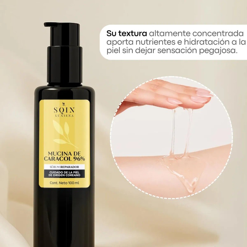 Sqin Luxiena Serum Baba De Caracol Coreano 96%, Mixta Día/noche