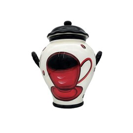 ACK Tuscany Colorful Coffee Bean Collection Cookie Jar with Lid and Rubber Seal, Food Storage Jar, Kitchen Décor, Snack Storage Container for Cookie, Candy