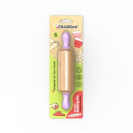 ChildGen Wooden Play Dough Roller for Kids | Rolling Pin for Playdough & Clay, Safe Natural Art Supplies for Toddlers and Preschool Kids